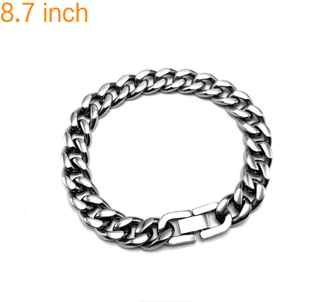 Pure Titanium Bracelet Polished 2-Side 10.5mel2 Wide 8.7″ Anti Allergic Classic
