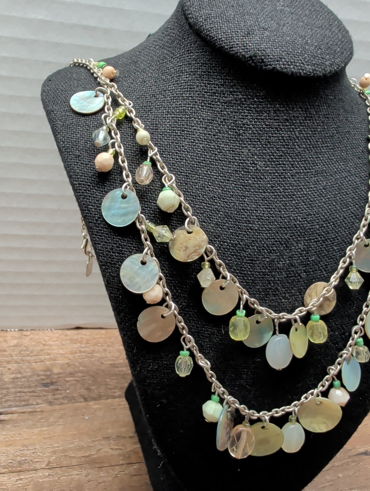 You & I Coastal Multi-Strand Necklace Shell Mother of Pearl Silver Tone Necklace