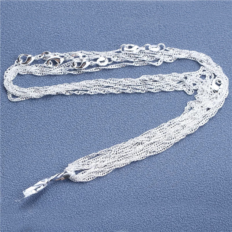 925 Sterling Silver Necklace Rolo Figaro Chain 16-30 Inch Women Jewelry