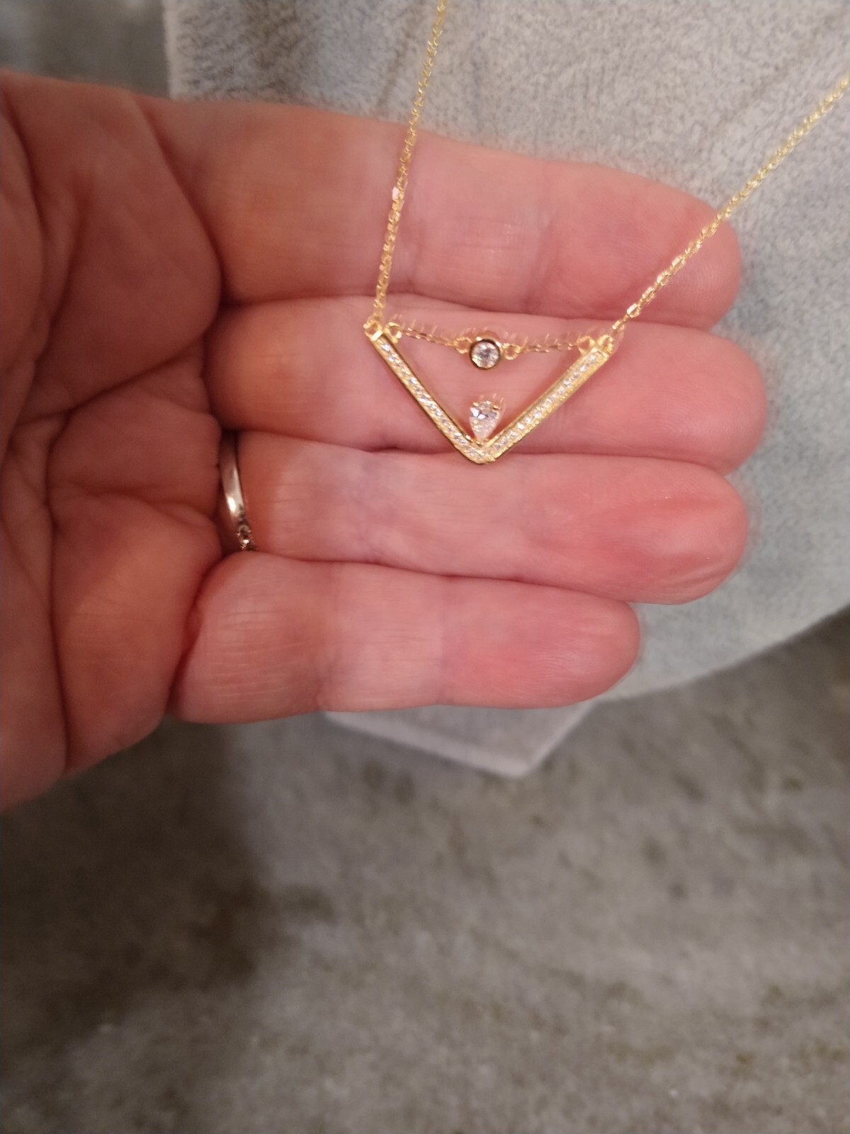 LA Simulated Diamond Trendy Necklace 17.5″/14K YG/Sterling Silver 0.80 Carats
