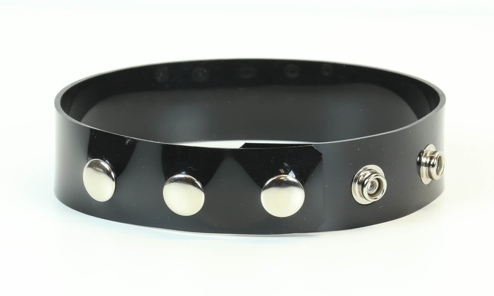 Black Vinyl PVC Plain Wide Arm Band 3 Snap Fetish BDSM Punk Goth Fetish Choker