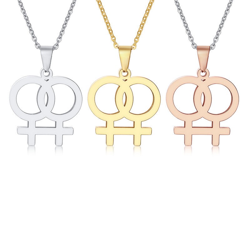 Gay & Lesbian Pride Symbol Pendant Women Men Necklace Couple Lover Fashion Gift