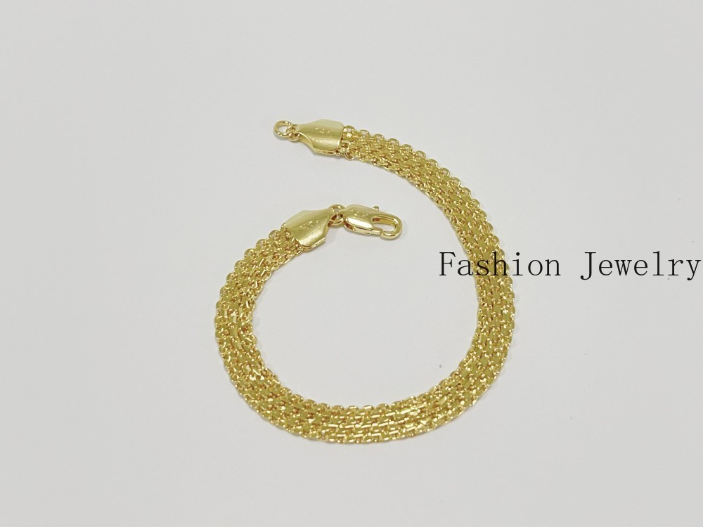 14K Yellow Gold Bismark Link Chain Bracelet 8mm 8”