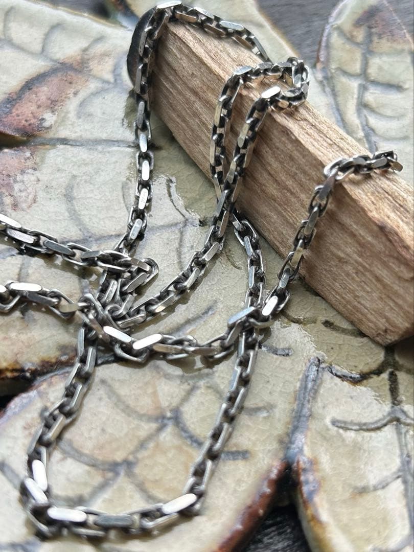 Necklace, Four-Sided Cut Curb Chain, Italian Made, Silver 925