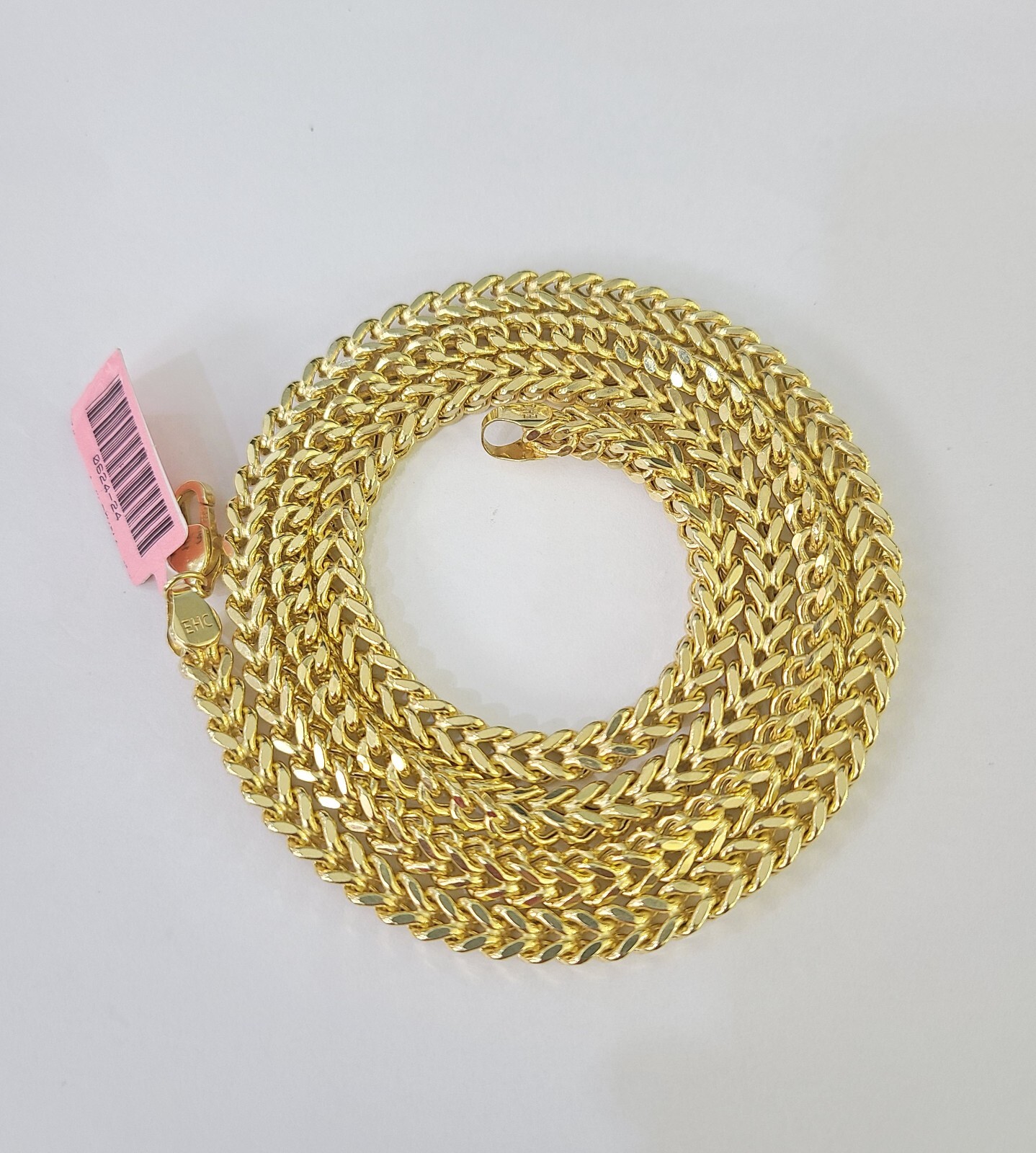 14K Franco Chain Necklace 4mm 24 Inch Real 14KT Men Women Yellow Gold