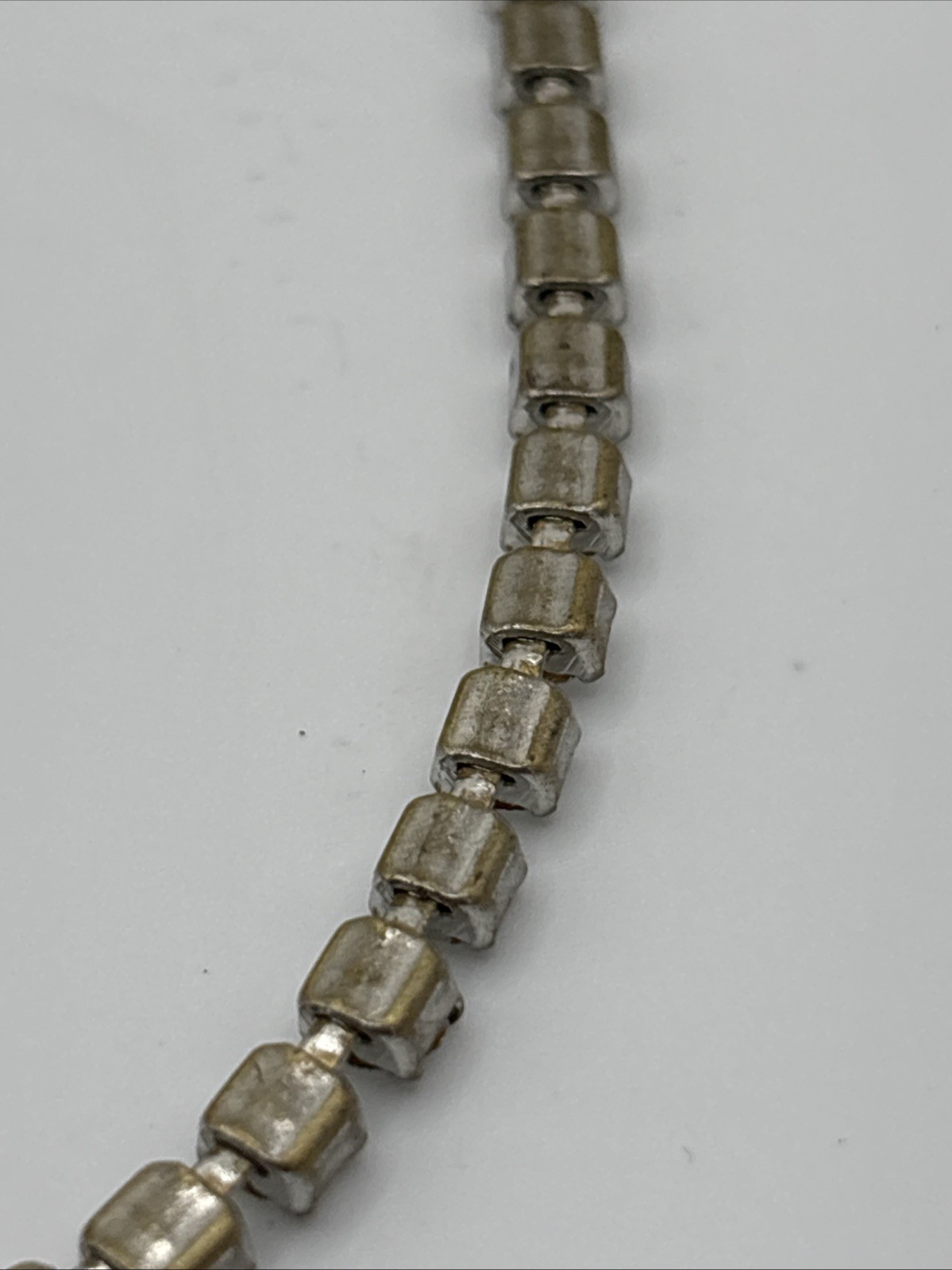 13” Silver Tone Tennis Necklace White / Colorless Rhinestones Costume Choker