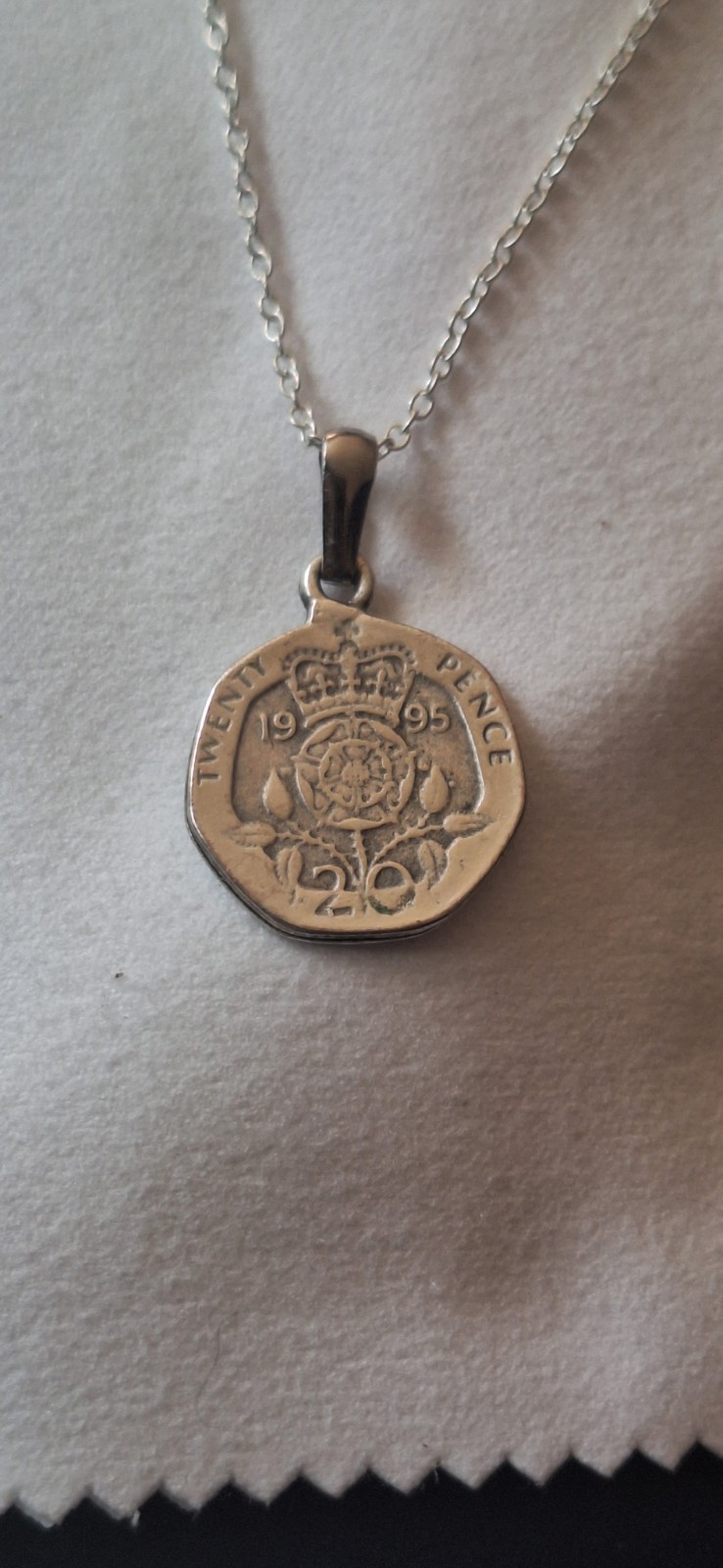 British 20 Pence Coin Pendant Necklace