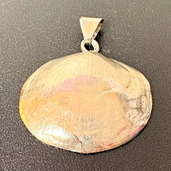 Mexico Sterling Silver Oval Charm Pendant Disc with Bail Metal Pendant