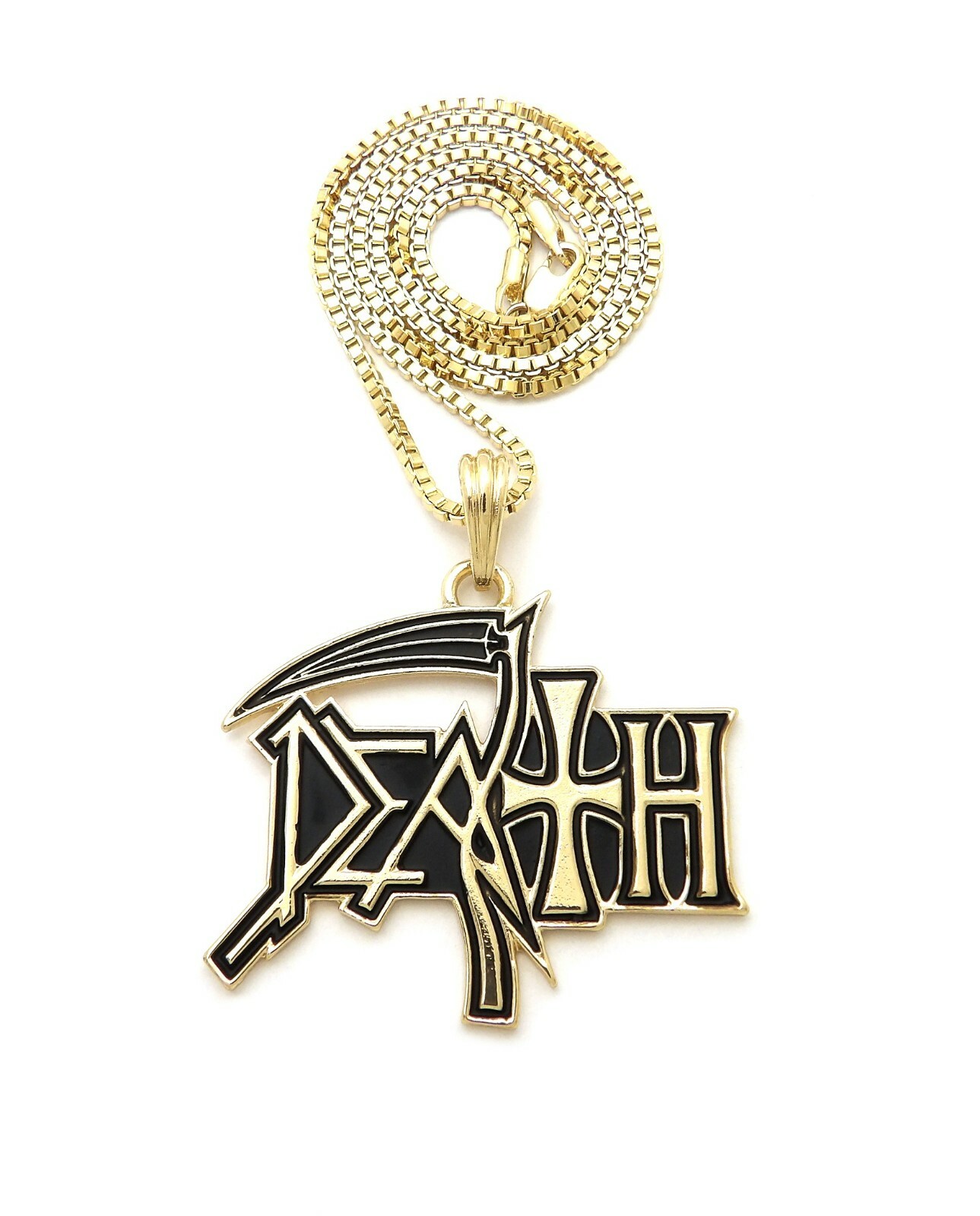 Death Metal Band Pendant 18″,20″,24″ Box, Cuban, Rope Chain Necklace XSP815