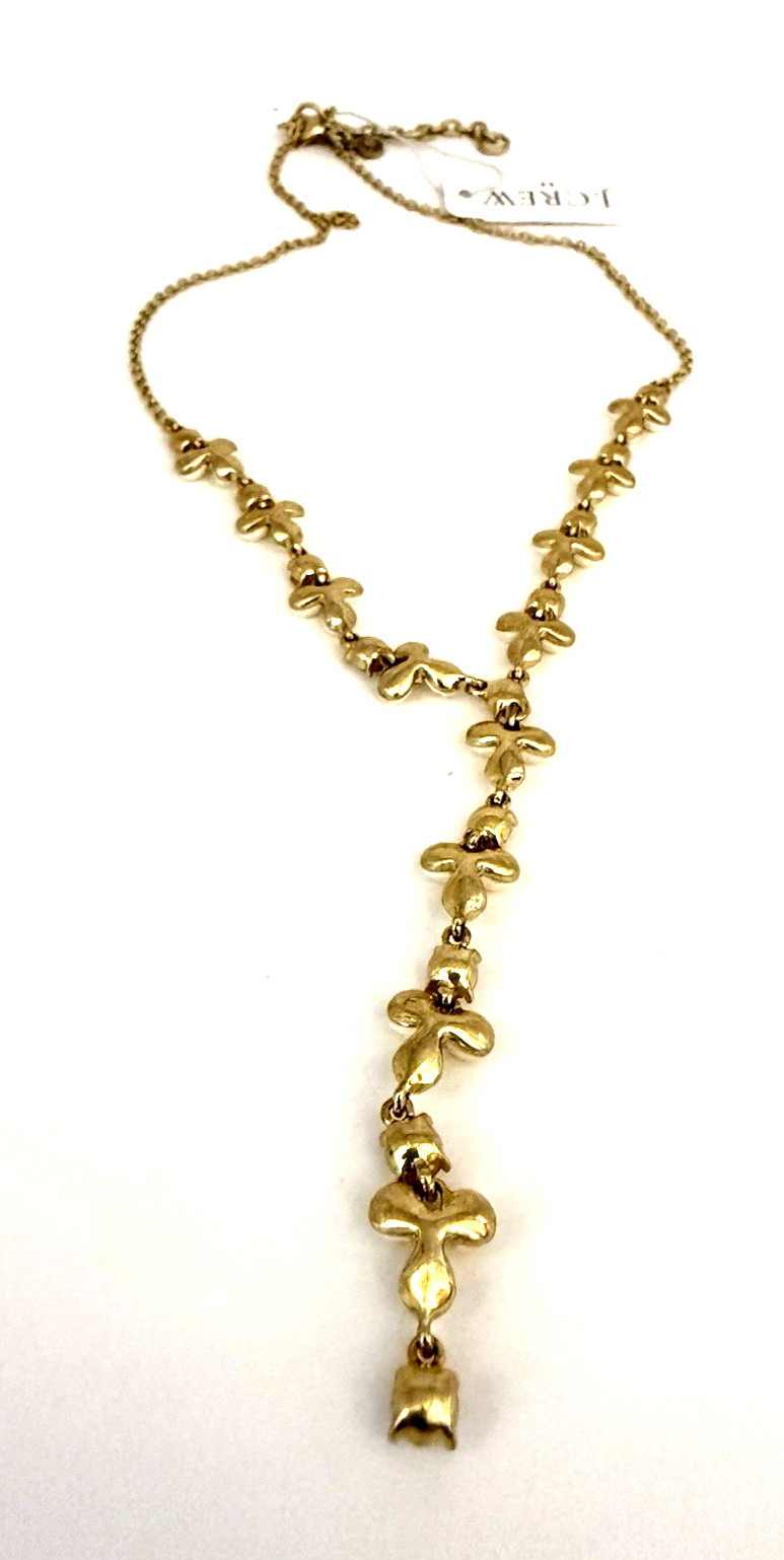 NWT J. Crew 25″ Crystal Clover Y Drop Necklace
