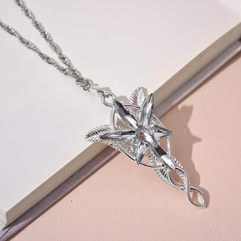 Arwen Evenstar Necklace Lord of the Ring Hobbit Pendant Necklace with Cubic Zirc