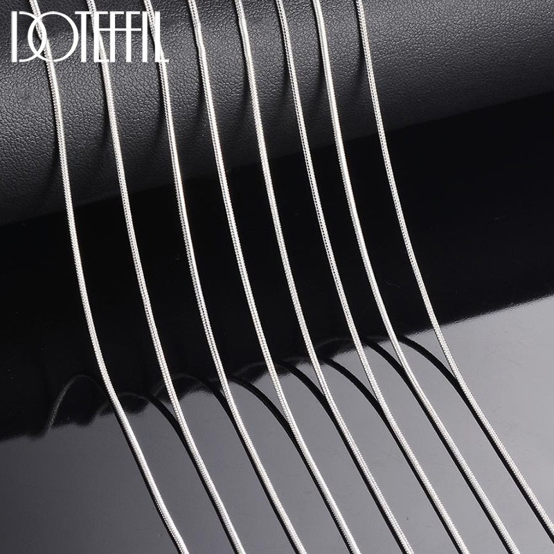 10PCS wholesale 925 sterling solid silver 1MM 16-30inch snake chain necklace