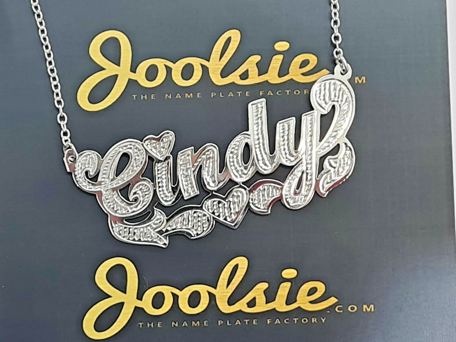 PERSONALIZED STERLING SILVER .925 SINGLE NAME PLATE CHAIN NECKLACE * FREE SHIP
