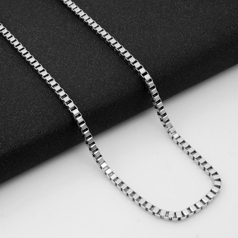 1.5/2/2.5/3mm Wholesale REAL Stainless Steel Box Chain Necklace 16-36”