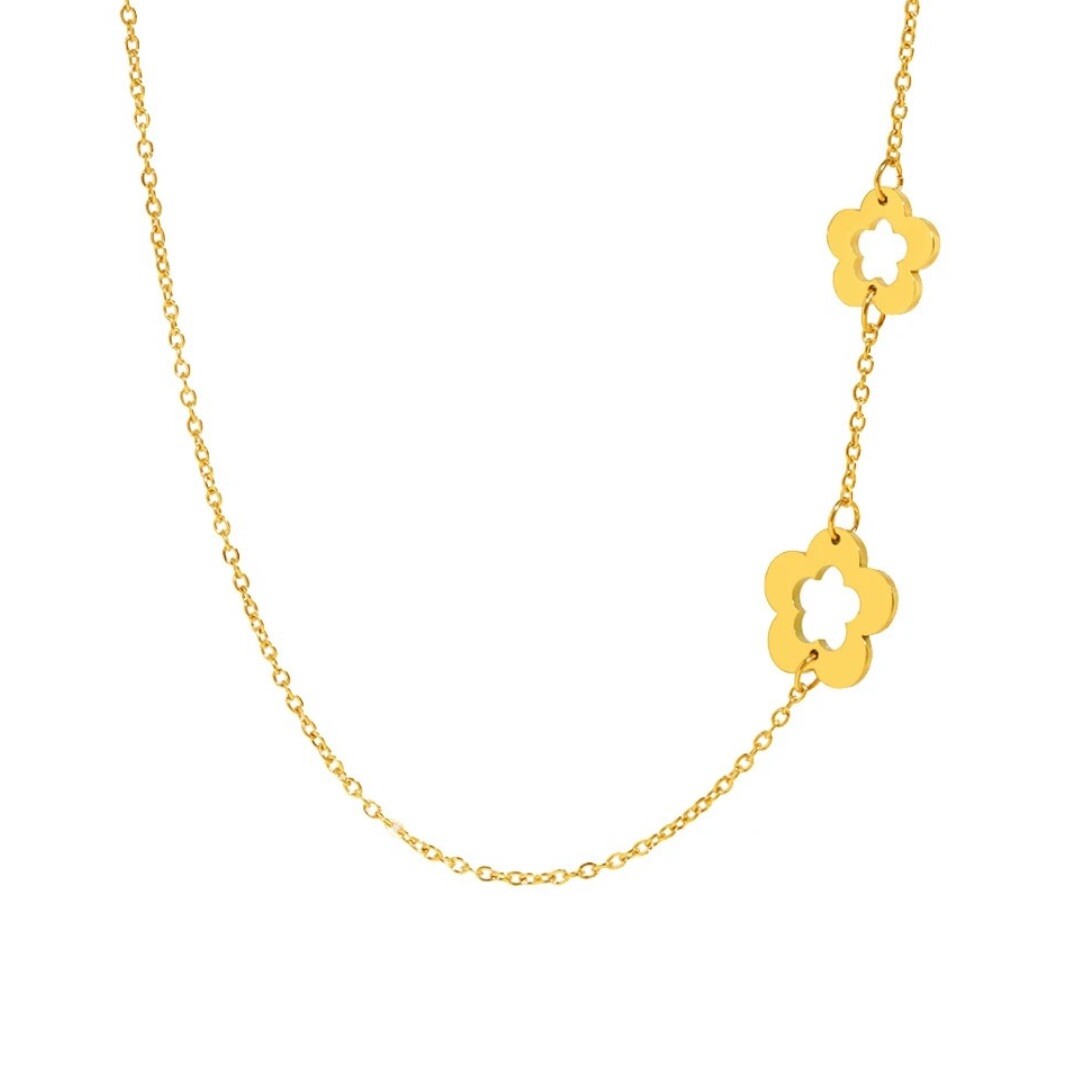 Collar para Mujer Dije de Flor Margarita Gargantilla de Acero Inoxidable Joyería