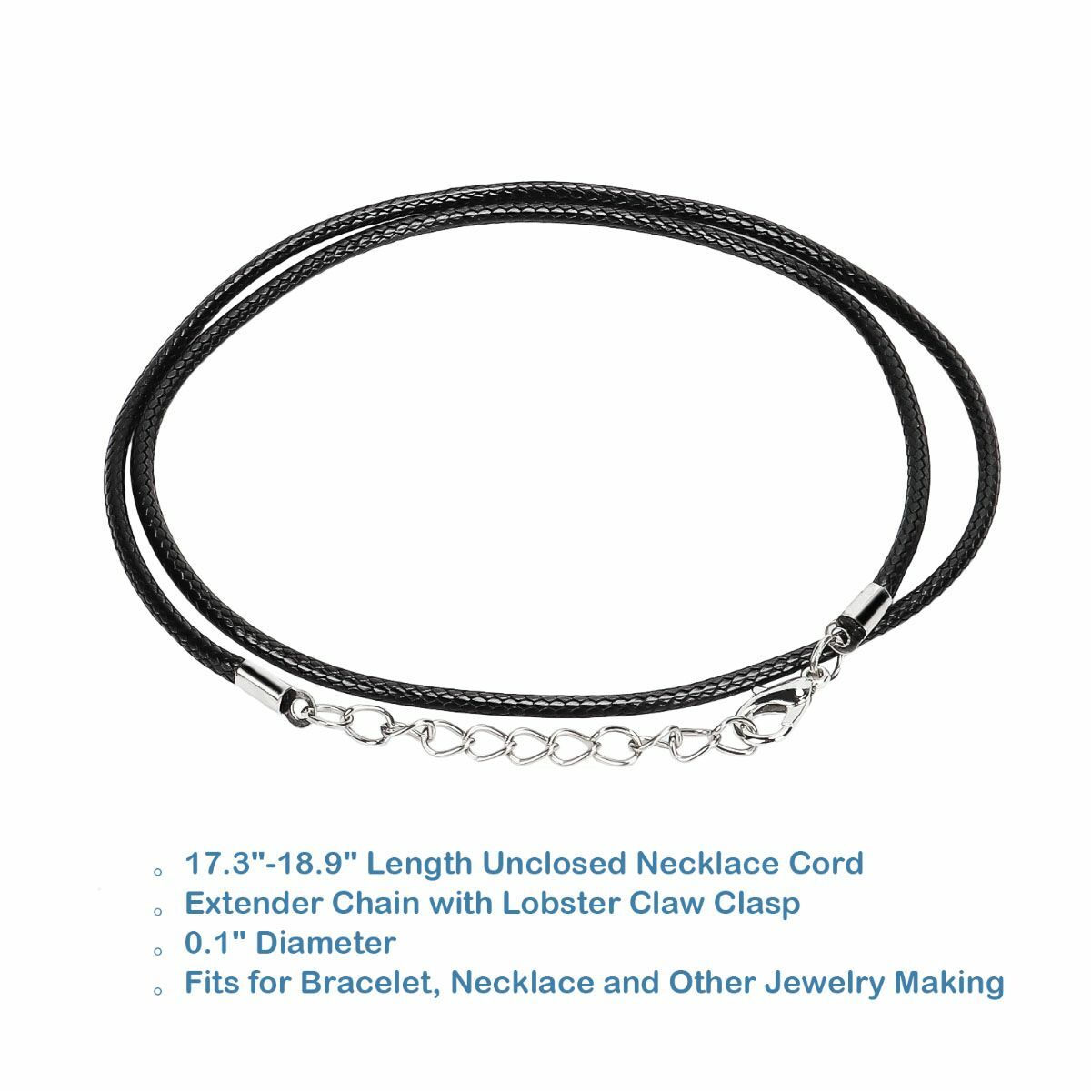 Round Leather Cord Braided Rope Chain Lobster Clasp Necklace Jewelry Making USA