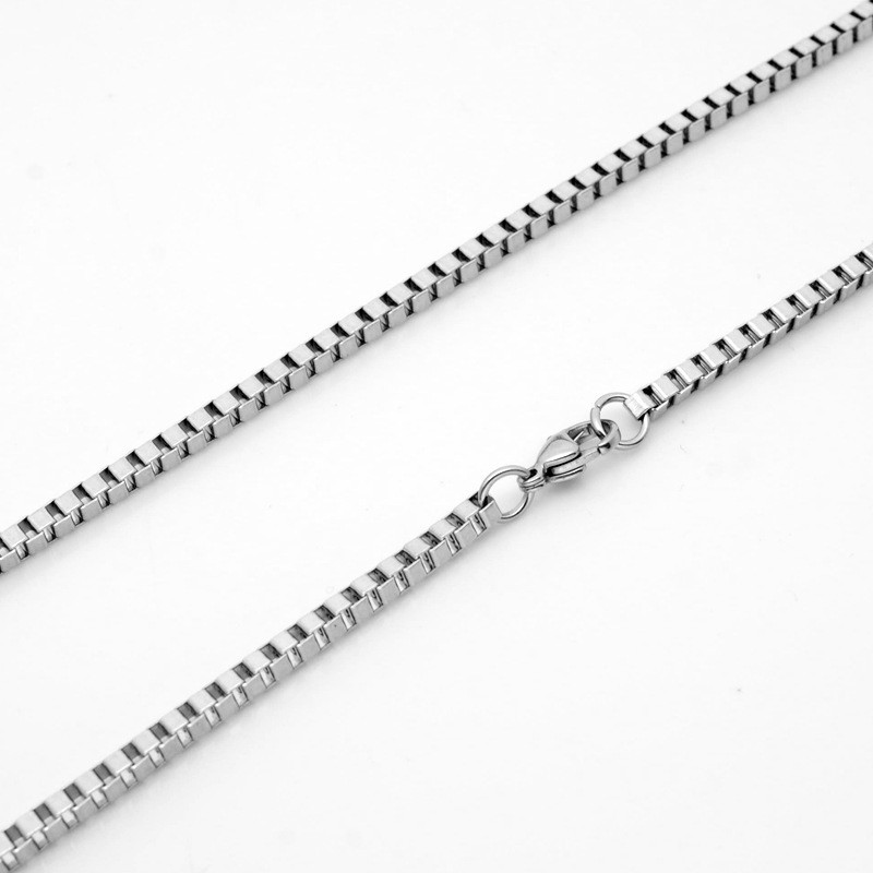 1.5/2/2.5/3mm Wholesale REAL Stainless Steel Box Chain Necklace 16-36”