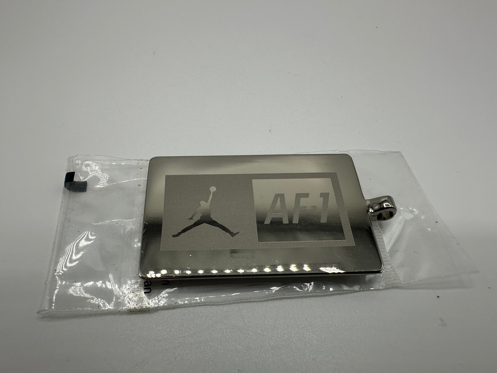AF-1 Michael Jordan Nike Pendant, Dog Tag, Keychain Metal & Black Jump Man Logo