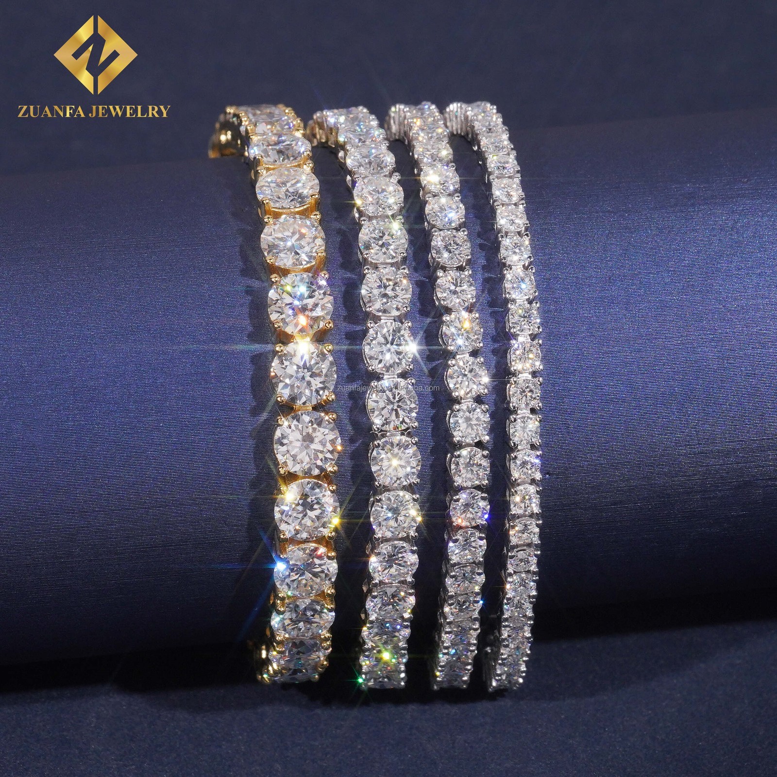 2-6.5mm D Color VVS Moissanite Tennis Chain Necklace Bracelet Gift S925 Silver