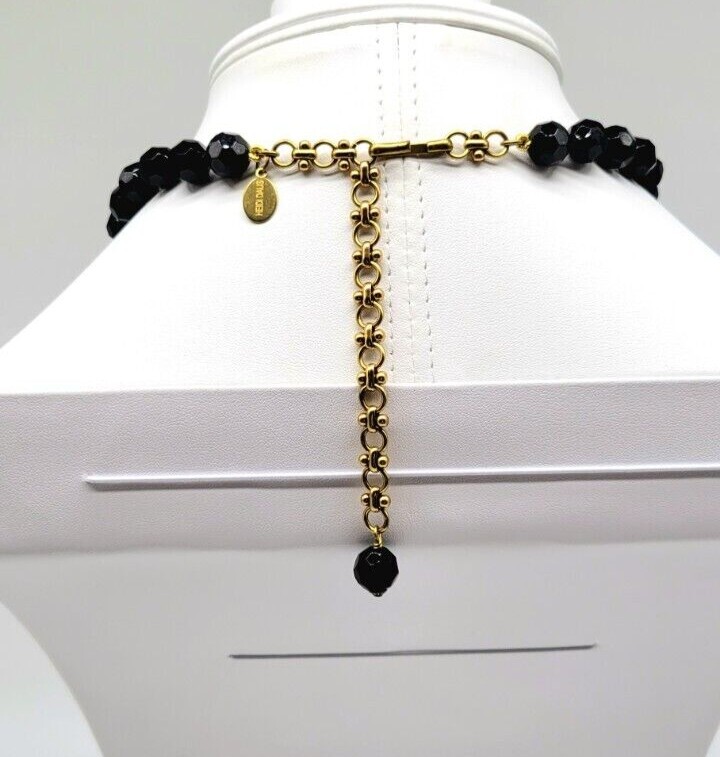 Heidi Daus Vintage Black Swarovski Crystal Christmas Tree Statement Necklace