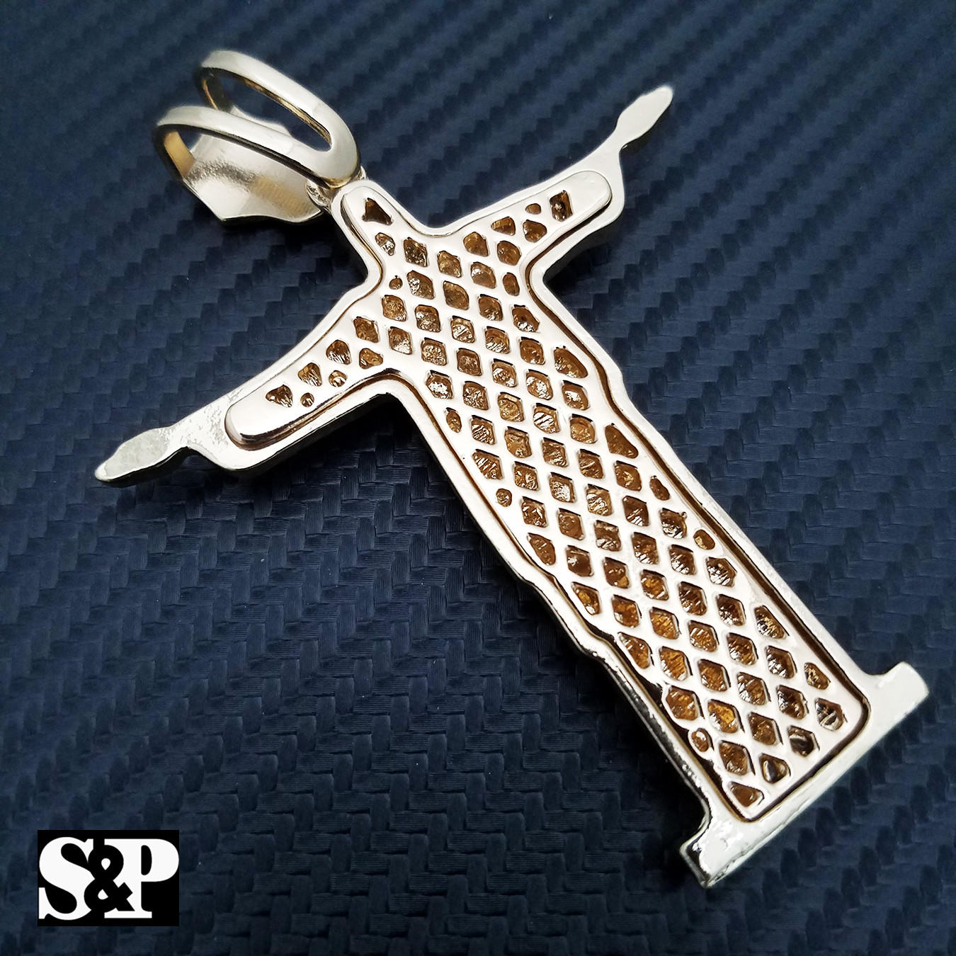 HIP HOP CELEBRITY STYLE GOLD PLATED LARGE CHRISTIAN JESUS BODY PENDANT
