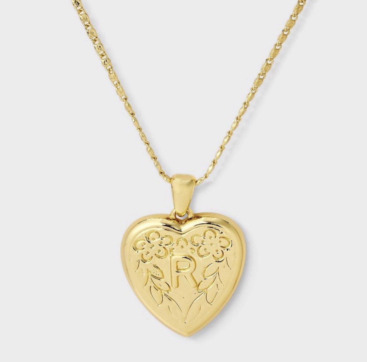 A New Day 14K Gold Dipped Heart Charm Initial Necklace R