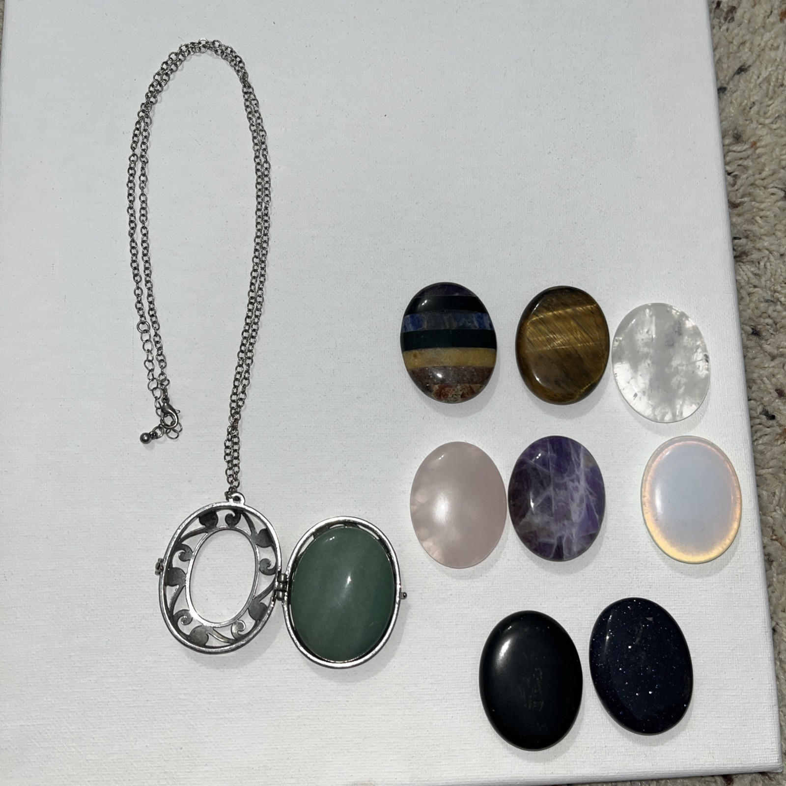 Spiritual Pendant Necklace With Changeable Jewelry Stones