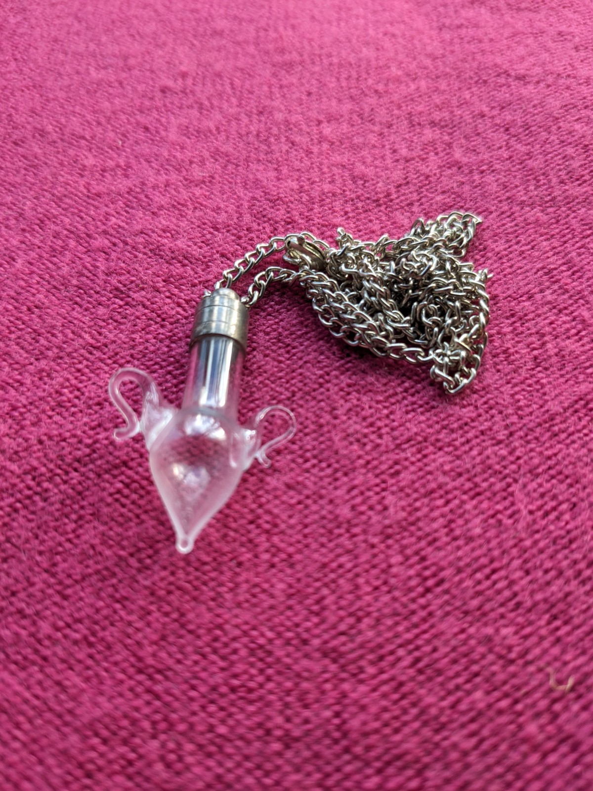 Necklace Chain And Glass Vase Pendant