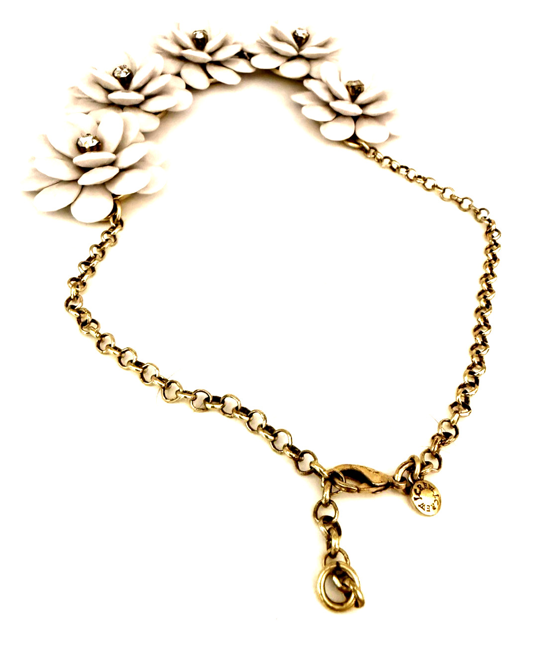 J. Crew 18″ Cream Cluster Flower Statement Necklace