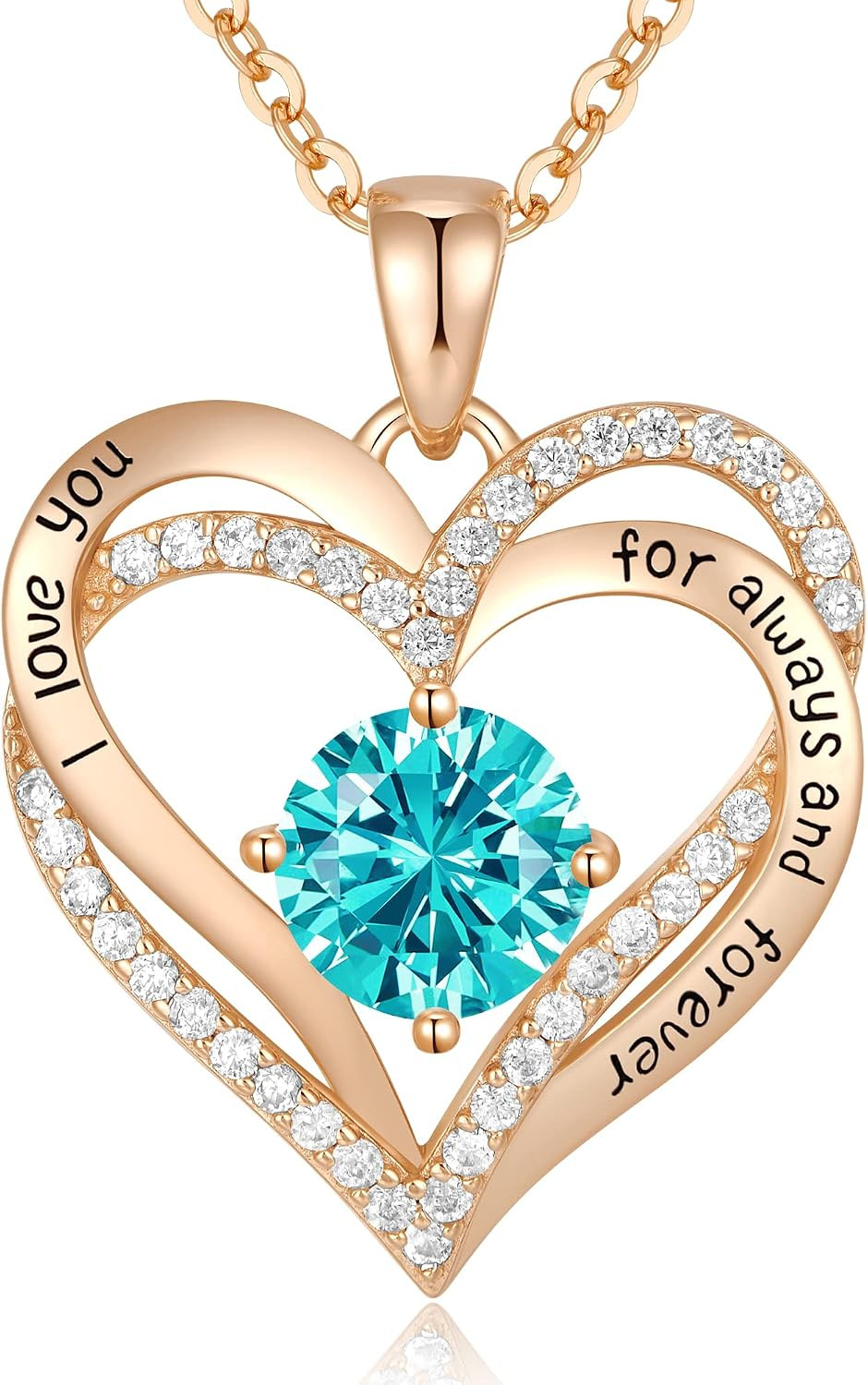 CDE S925 Silver Engraved Heart Birthstone Necklace for Women – Gift for Any Occa