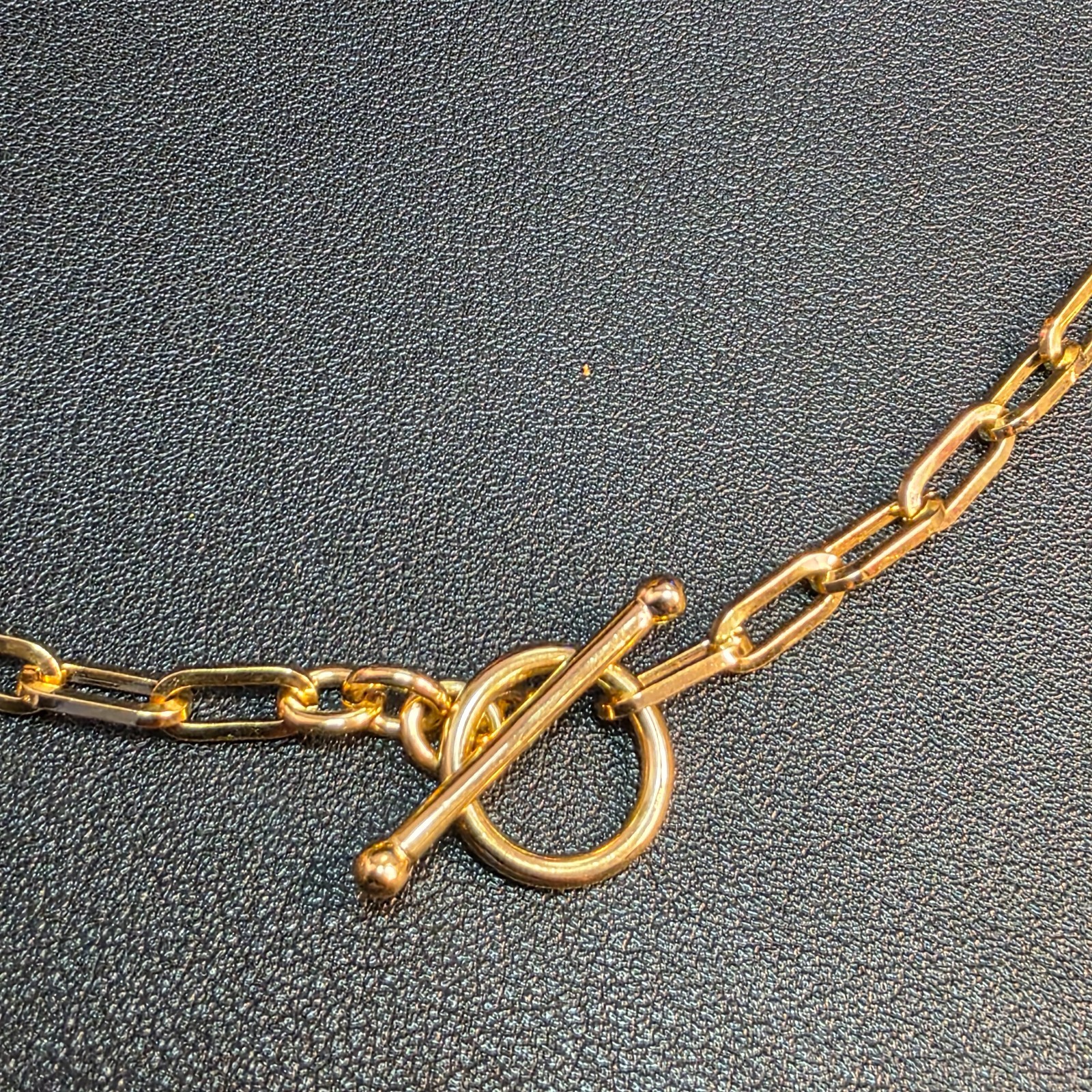Paperclip Layering Necklace Gold Plated Chain Oval Elongated Link 18″-20″