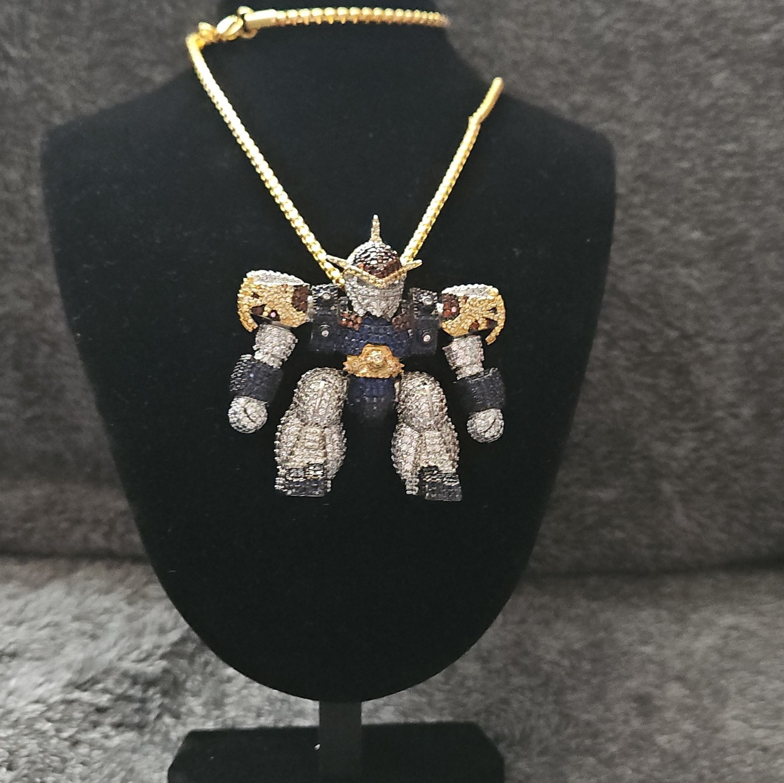 Hip Hop Jewelry Gold Filled Full Micro Pave CZ Cartoon Pendant Necklaces Rapper