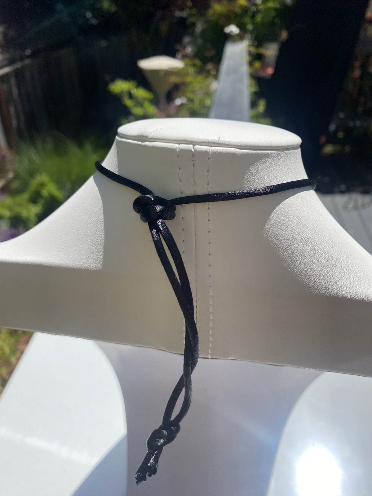 Carved Cats Necklace Silk Satin Cord