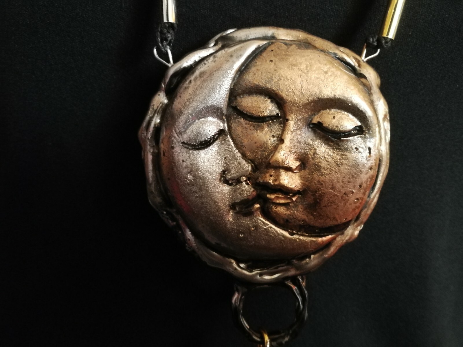 Celestial Pendant Good Luck Amulet Horoscope Zodiac Moon Sun Star Lucky Talisman