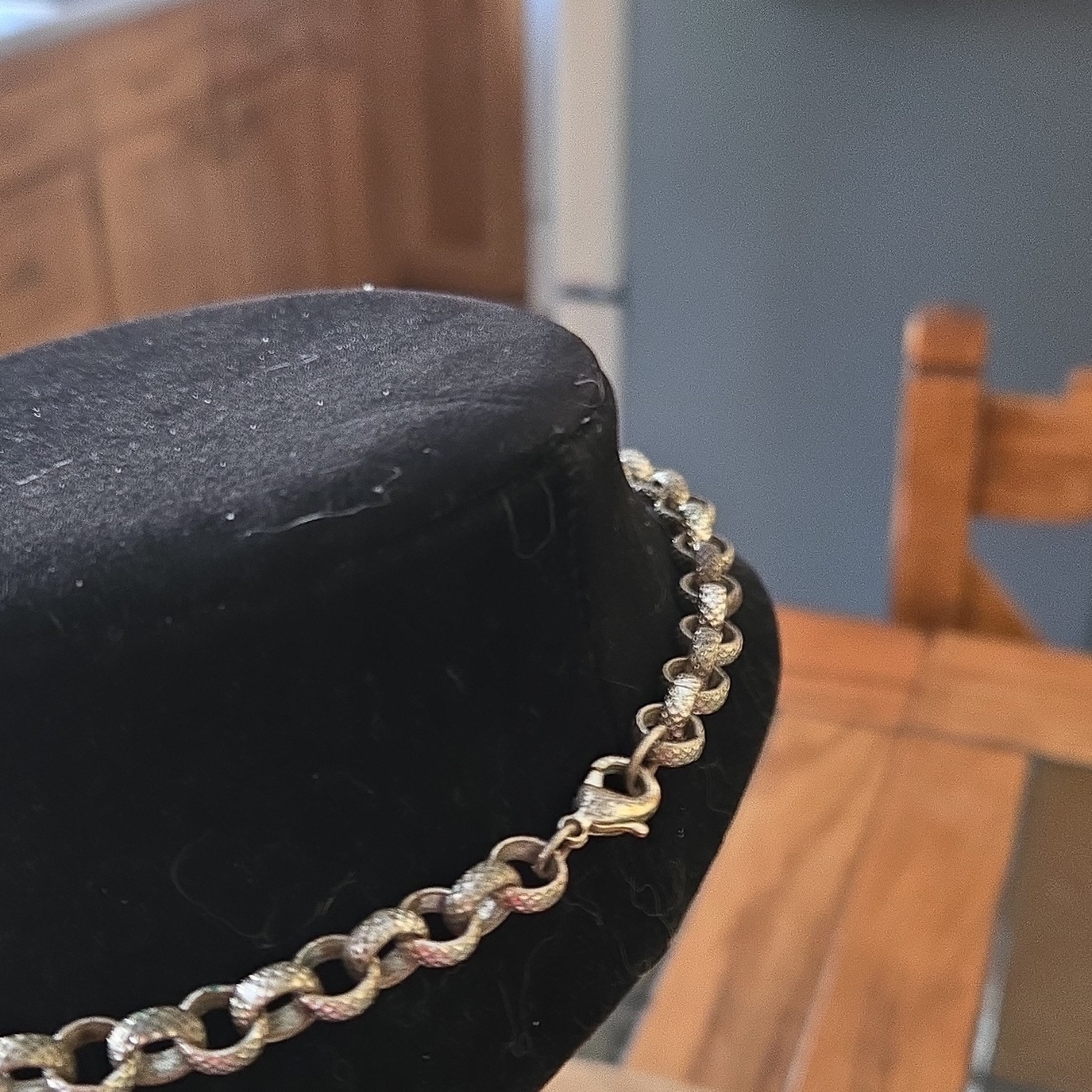 Silver Tone Rolo Chain Link Necklace Undated No Stone Fashion Jewelry