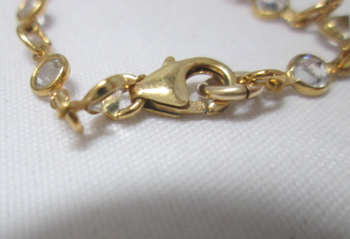 Long 14/20 Gold-Filled Necklace with Many Crystal Stations 34″ Lobster Clasp
