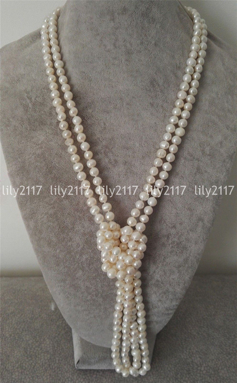 Natural 7-8mm South Sea White Freshwater Cultured Pearl beads Necklaces 36-100”