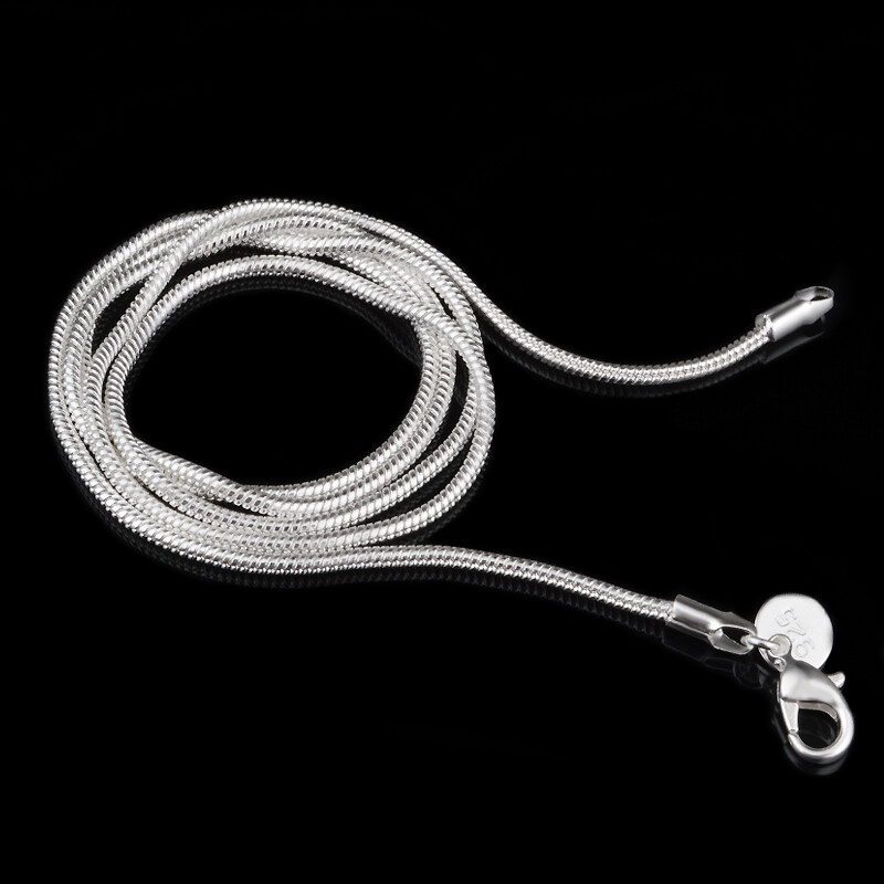 Wholesale 10pcs 925 Sterling Silver Plated 2mm Snake Chain Necklace 16″-24″