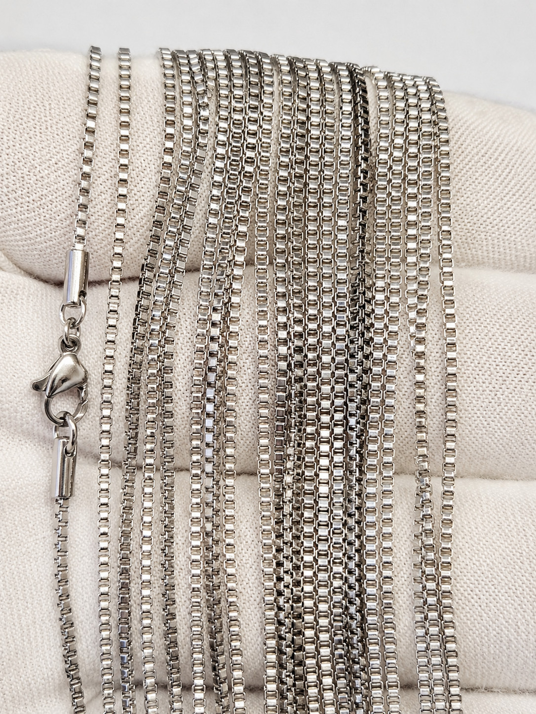 Stainless Steel Box Chain 1.5mm 16-24in For Men Women Hip Hop Jewelry Unisex