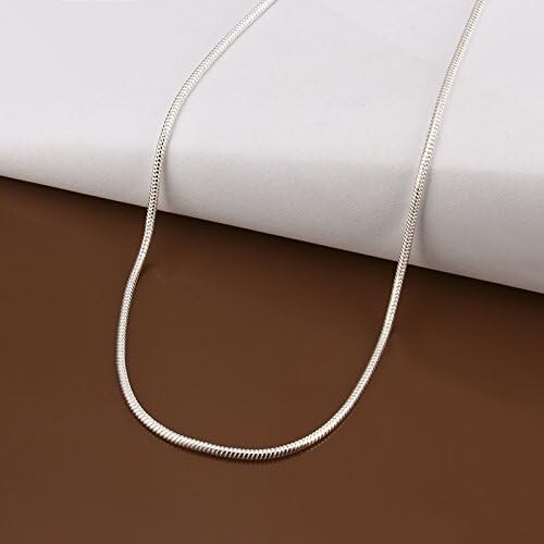 2mm Men Woman 925 Silver Plated Round Snake Chain Necklace 16-24”