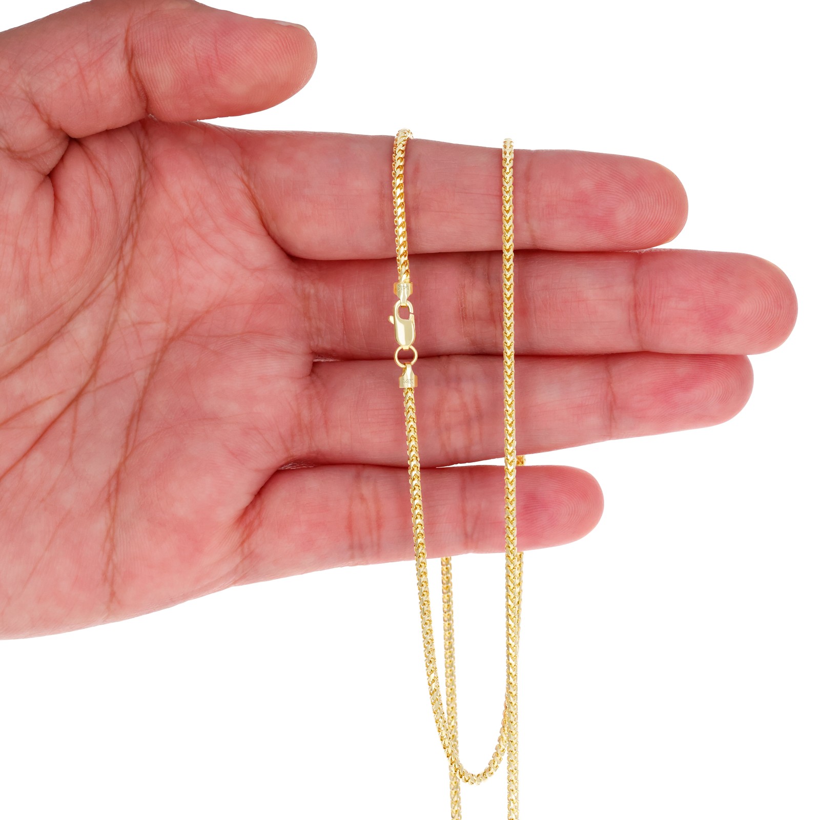 14K Yellow Gold Solid Franco 1mm-6mm Diamond Cut Chain Necklace Bracelet 7″-30″