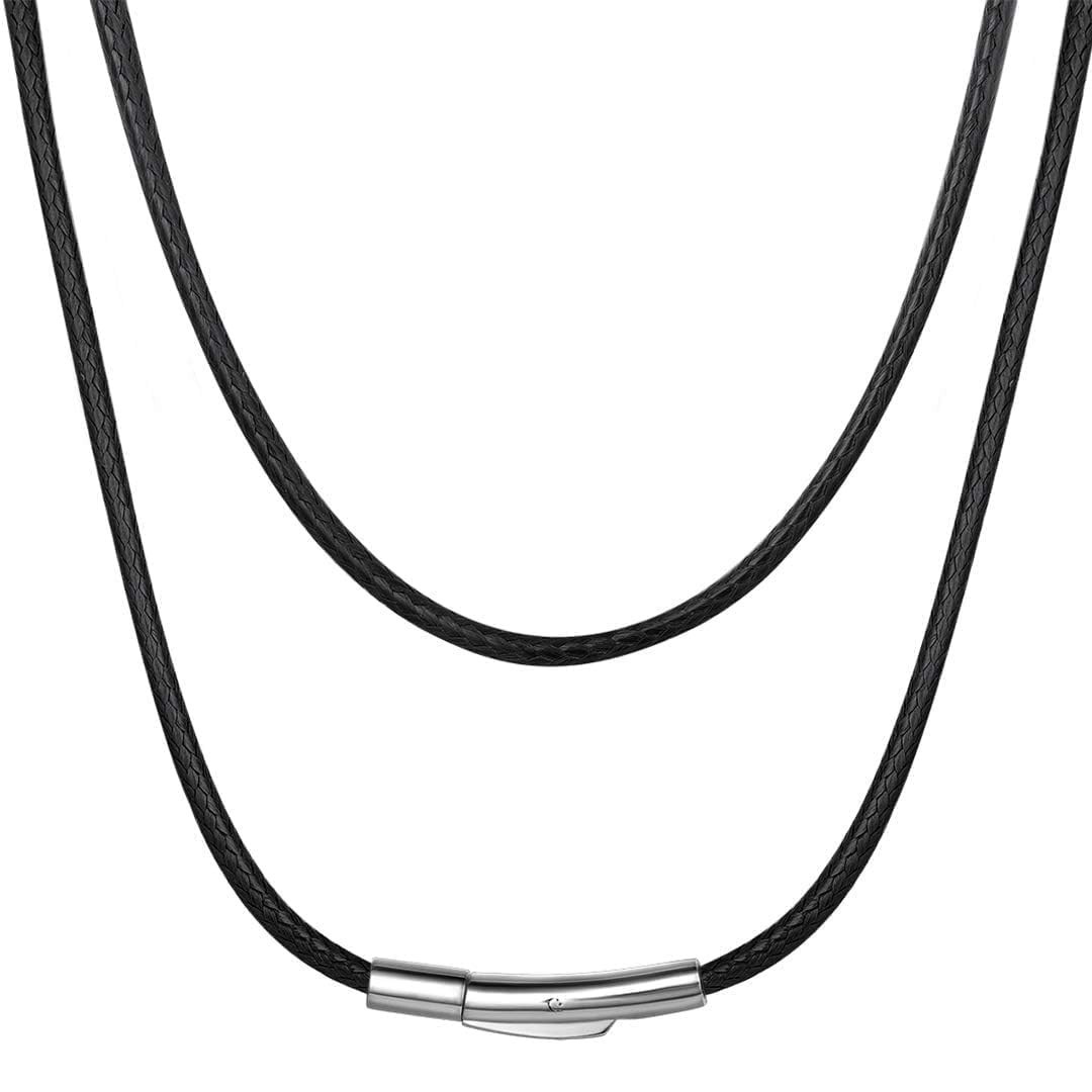 Braided Leather Necklace Cord for Pendants – Waterproof, 1.5mm/2mm/3mm, 16-30″ D