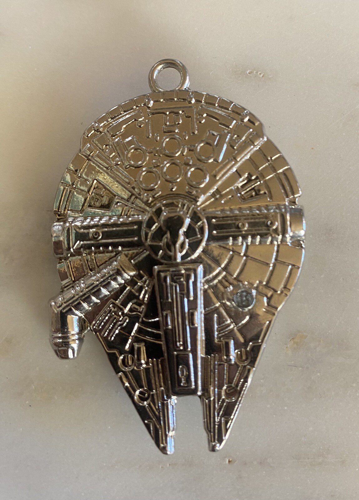 Adult Unisex Stainless Steel 2” Millenium Falcon Pendant Pre-Owned