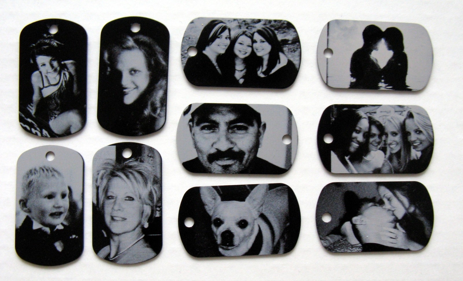 Personalized Metal Photo Dog Tag Necklace/Keychain – Free Custom Engraving