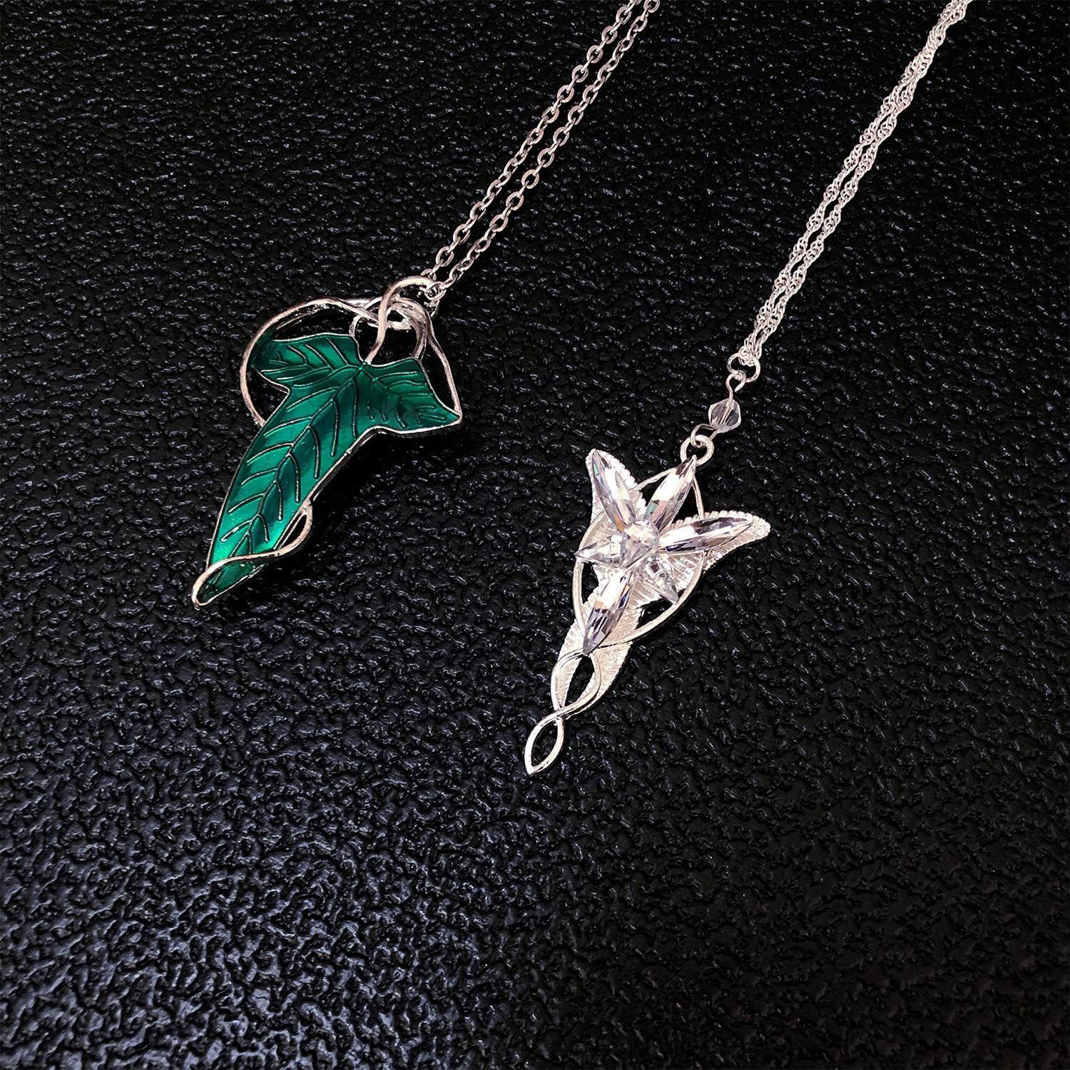 3 Set Lord of the Ring Elven Leaf Aragorn Arwen Evenstar Pendant Chain Necklace