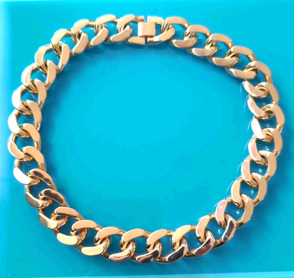 FALLON Gold Plated Ruth 17mm Curb Link Chain 16 in Necklace NEIMAN MARCUS $275 *