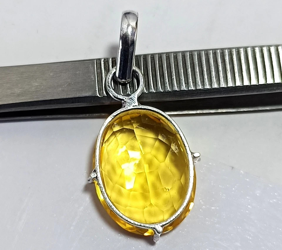 30.85 Ct Oval Cut Natural Citrine Sterling Sliver Pendant – Trending Gemstone