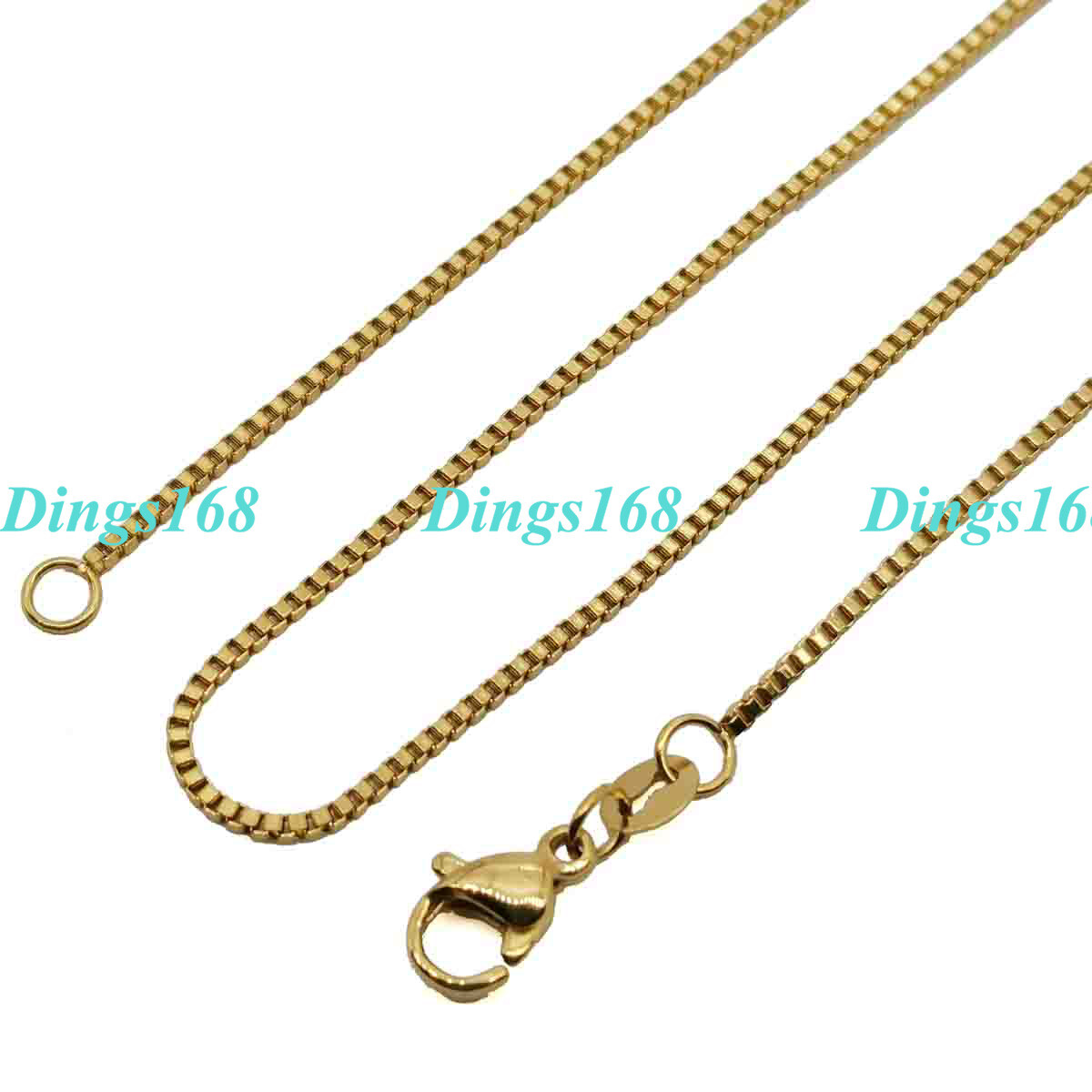 18K Yellow Gold Filled 16″/18″/20″/22/24/26/28/30/32″ Italian Box Chain Necklace