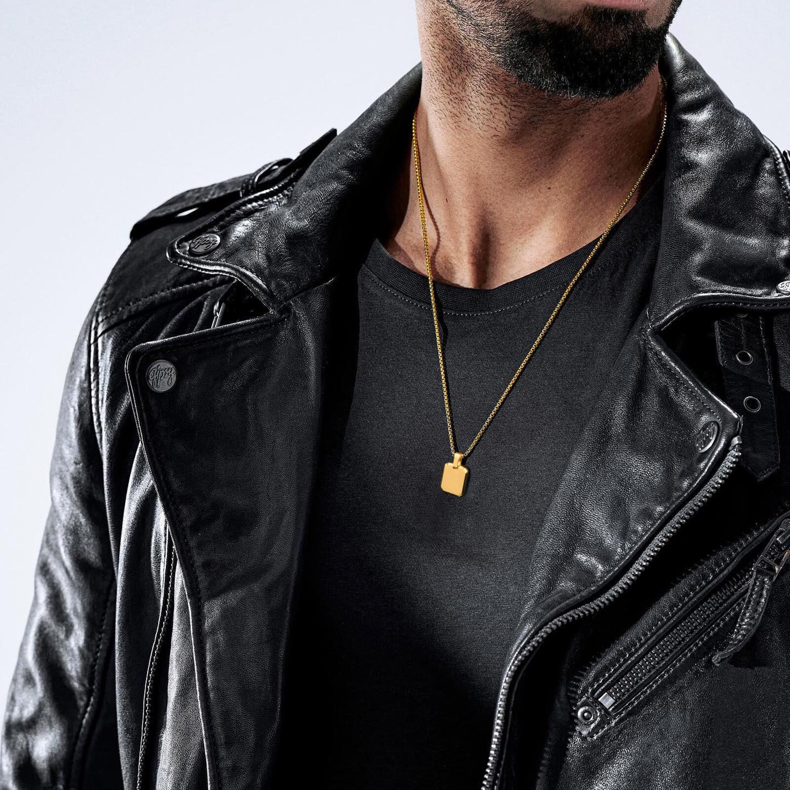 Vnox Free Engraving Unisex Geometric Necklaces, Square Pendant Women Men Jewelry