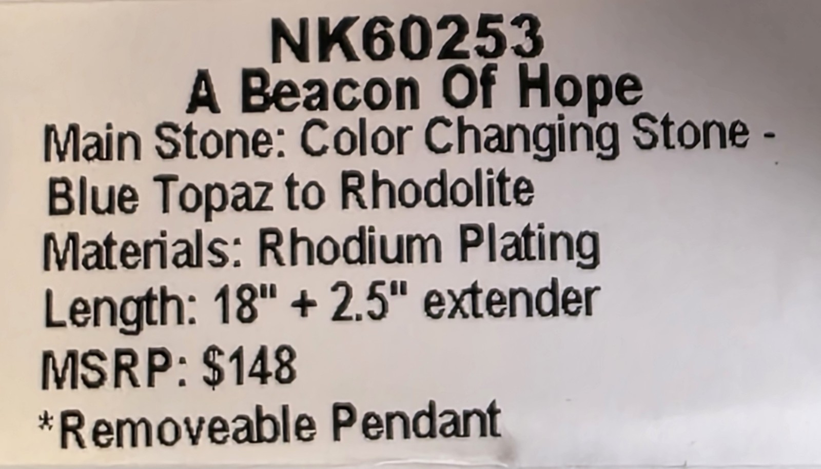 Mental Health Awareness Necklace, NK60253, A Beacon Of Hope-Rhodium